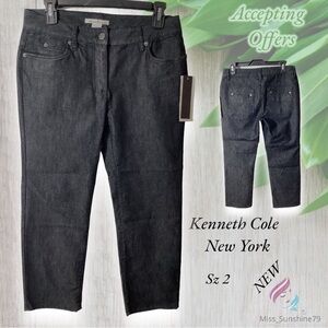 Kenneth Cole New York NEW - Sz 2 - cropped lightweight jeans heathered black